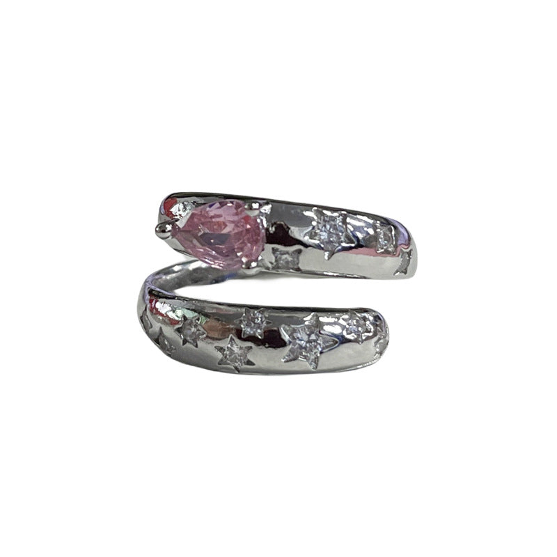 Design Pink Diamond Open High Sense Rings