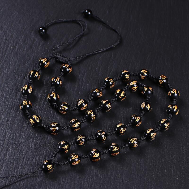 Crystal Taoist Master Full Obsidian Arhat Pendants