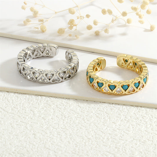 High-grade Copper Gold Heart-shaped Zircon Shape Rings