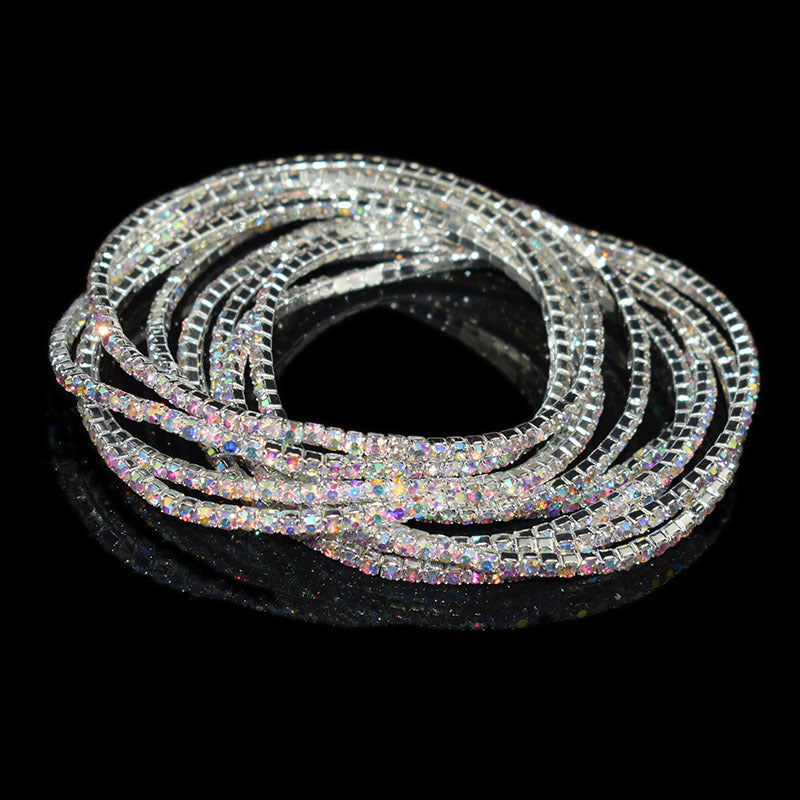 Women's Multicolor Rhinestone Stretch Shiny Simple Ornament Bracelets