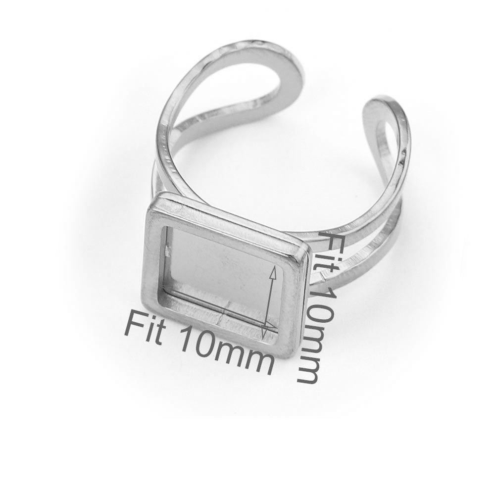 Stainless Steel Adjustable Round Tray Square Ring