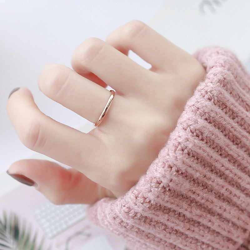 Spherical Glossy Female Couple Pair Stainless Rings