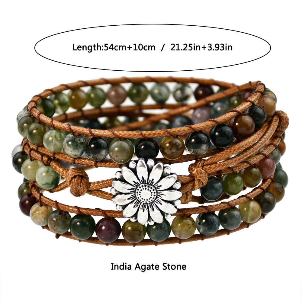 Women's Stone Hand Weaving Bohemian Style Winding Bracelets