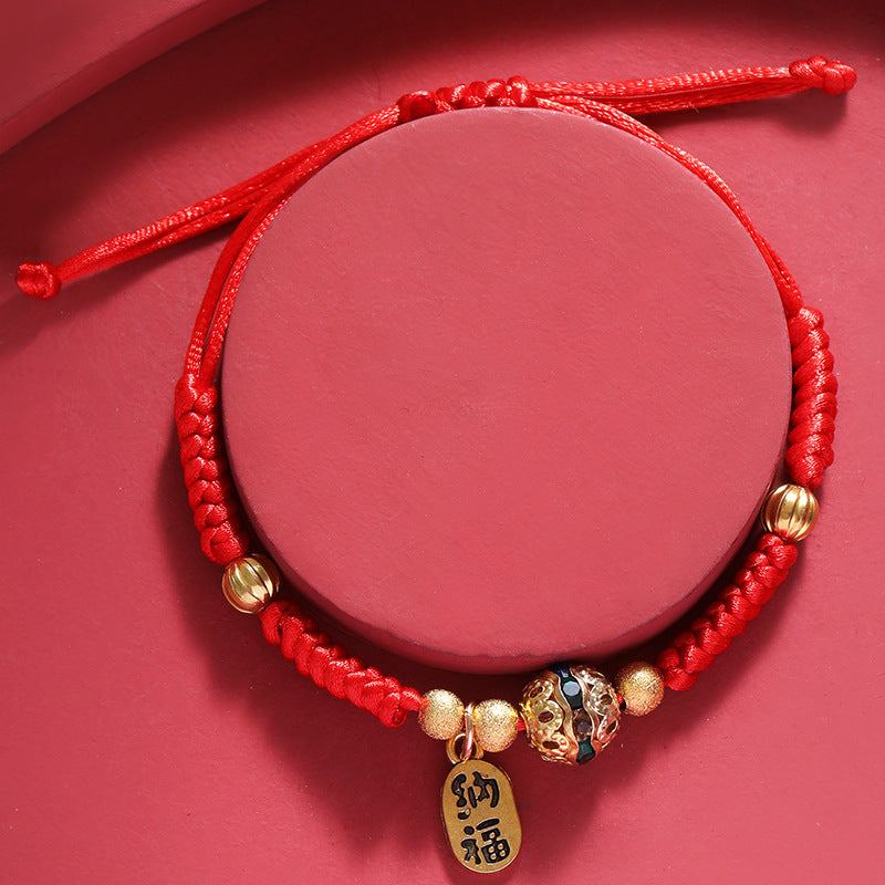 Red Rope Original Lucky Beads Ethnic Bracelet