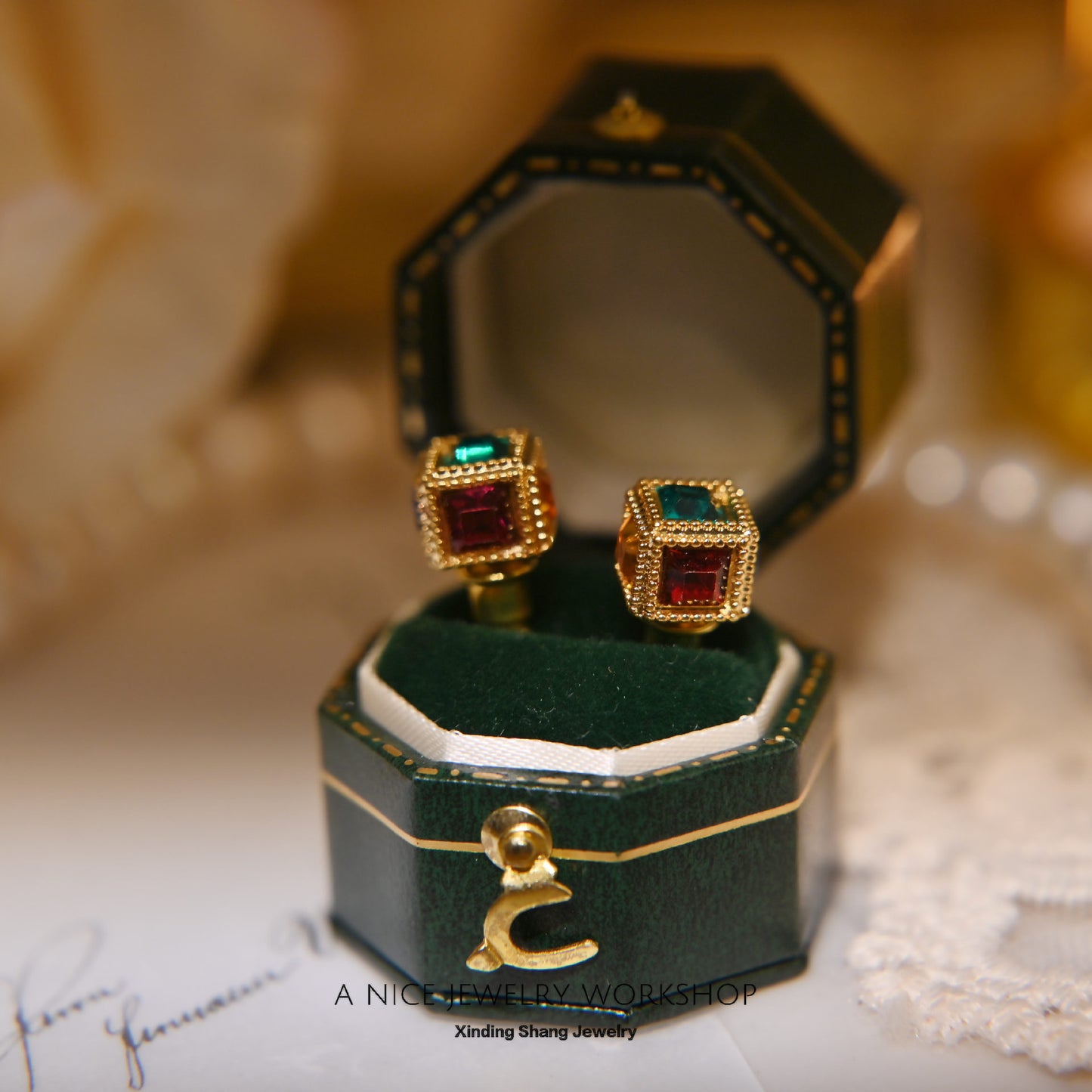 Women's Small Sugar Cube Light Luxury High-grade Sier Pin Stud Earrings
