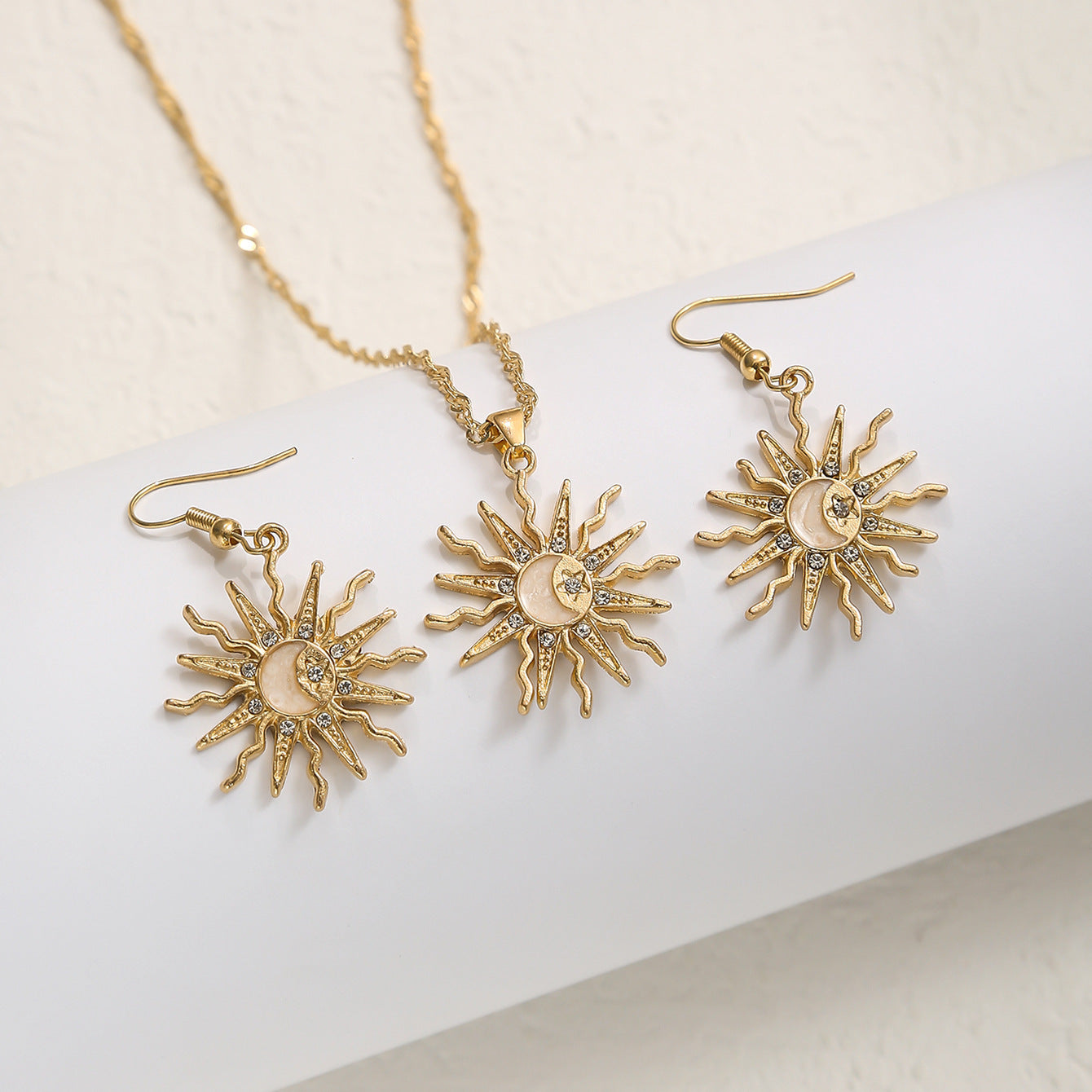 Peach Heart Suite High-grade Versatile Design Light Luxury Jewelry Set