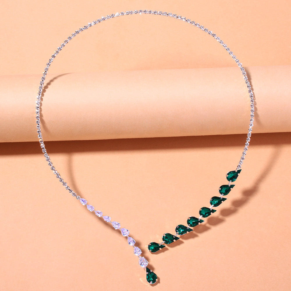 Collar Female Personality Temperament Entry Lux Green Water Necklaces