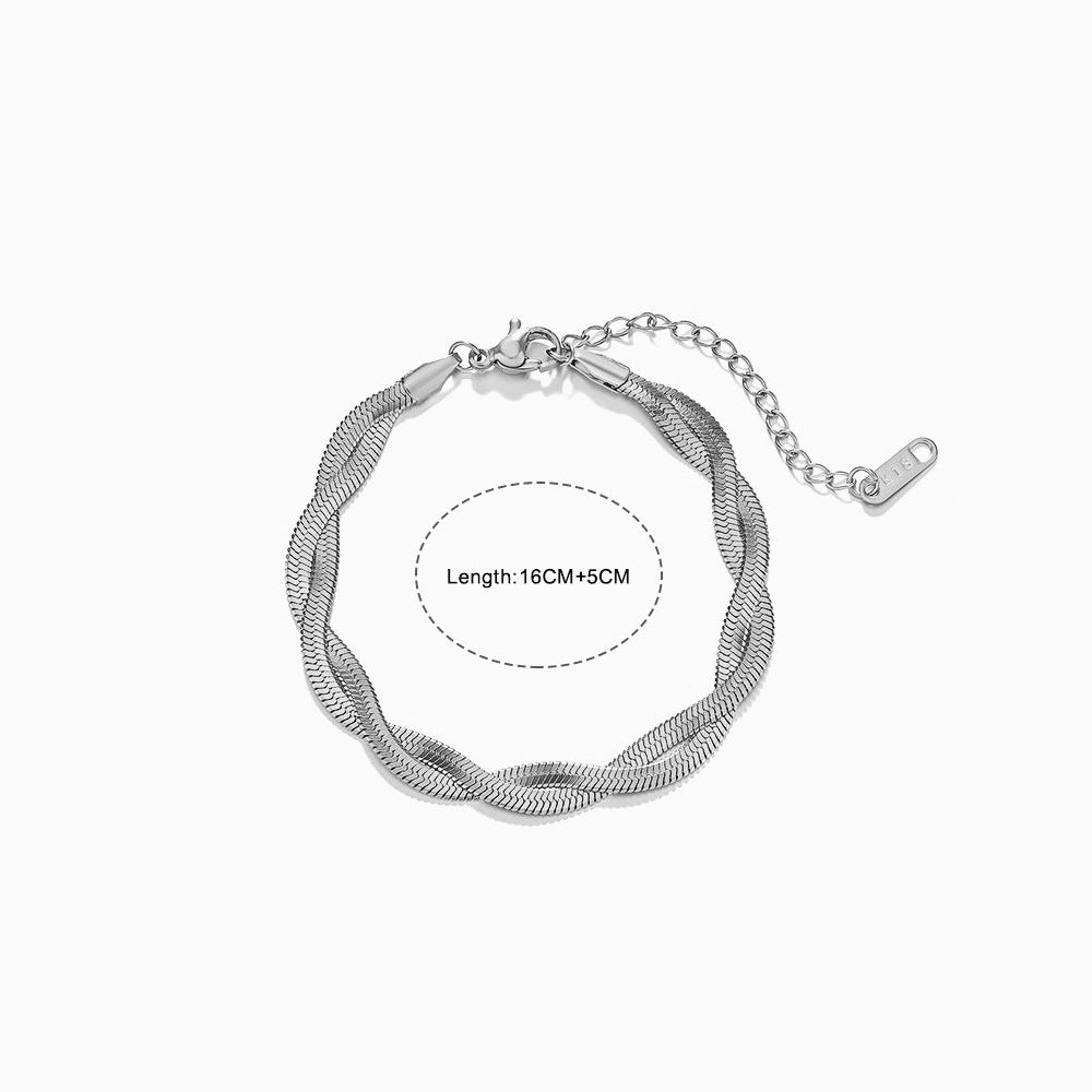 Popular Simplicity Basic Style Snake Bone Bracelets