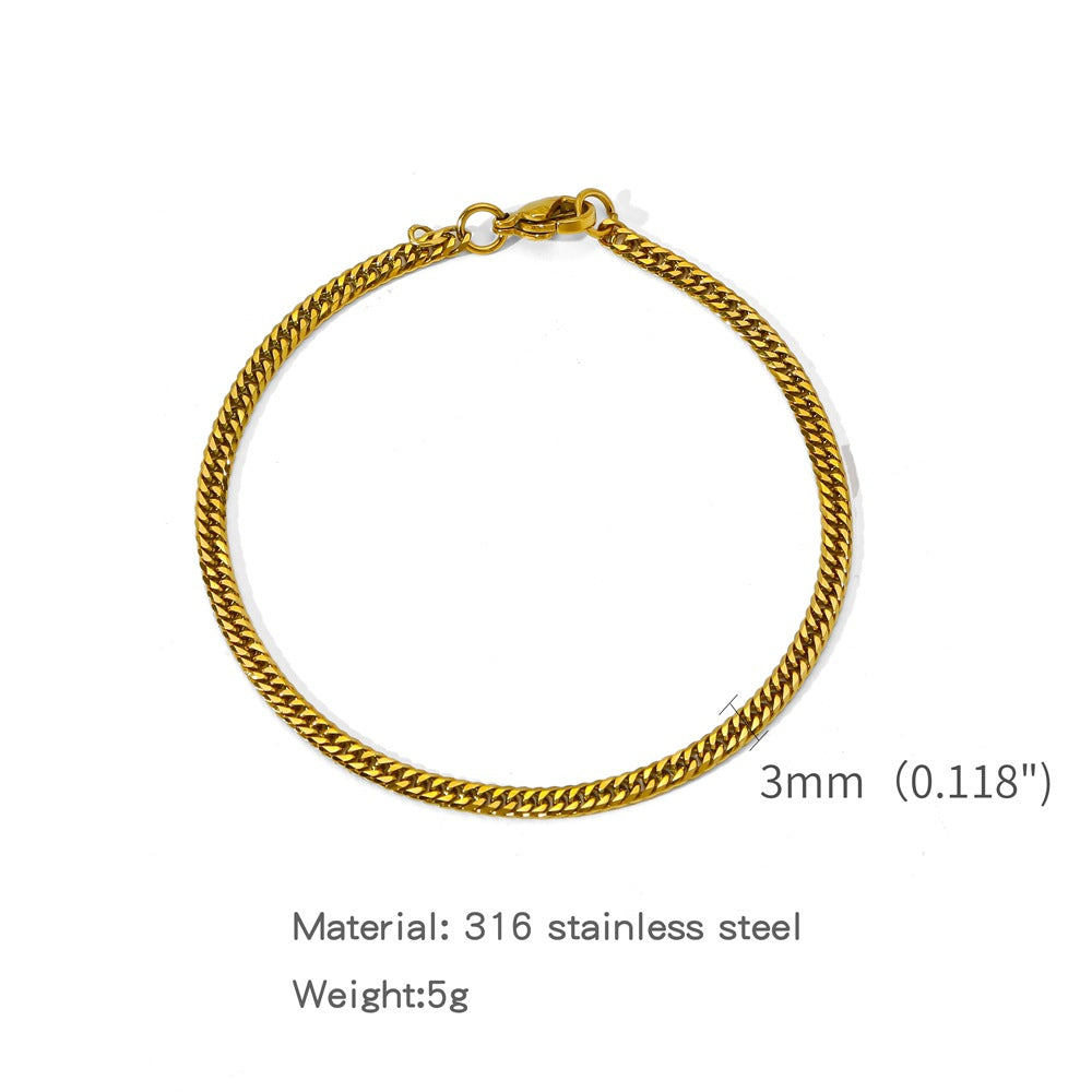 Fashion Exaggerated Electroplating Double Woven Grinding Bracelets