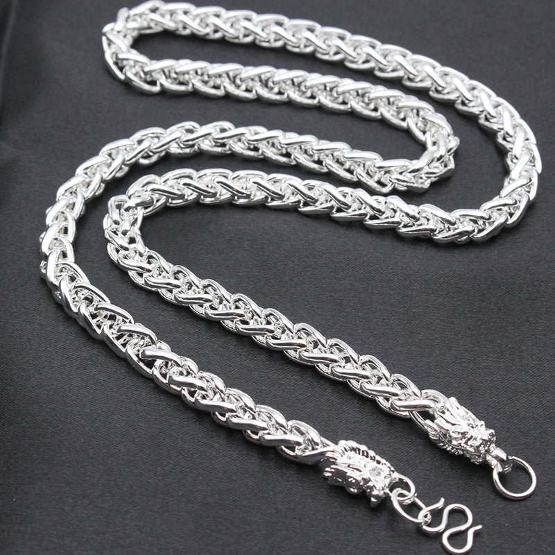 Men's Plated Trendy Dragon Cloth Pattern Imitation Necklaces