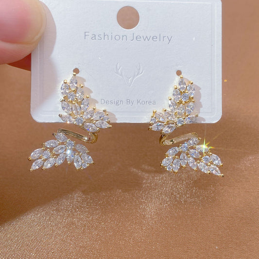 Women's Zircon Butterfly Trendy Design High-grade Temperament Unique For Stud Earrings