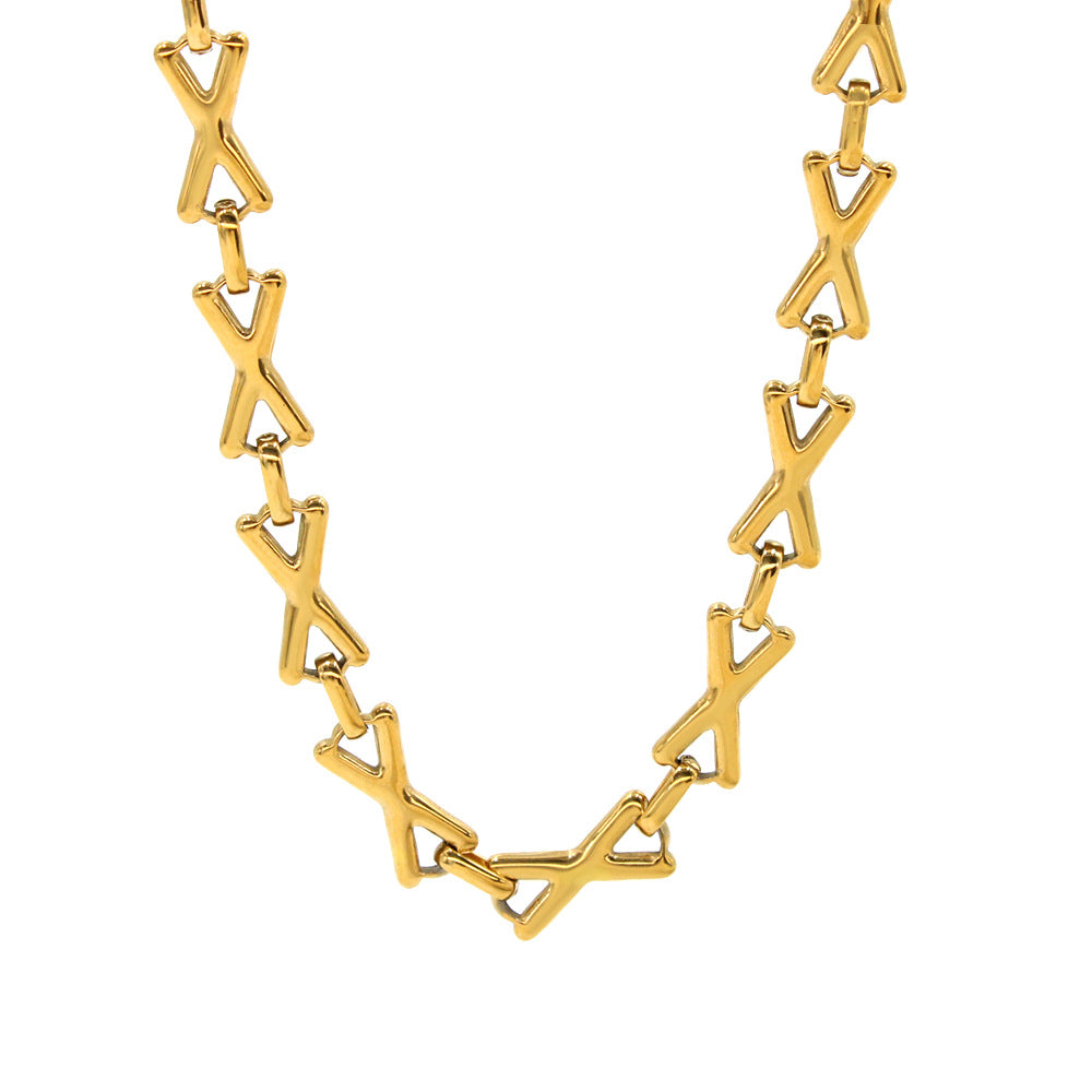 Trendy Stainless Gold Handmade Chain Waterproof Jewelry Set