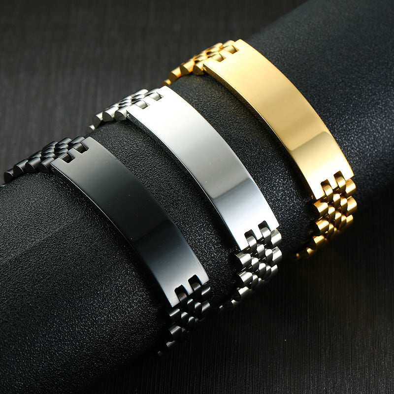 Men's Curved Sier For Male Gold Lettering Bracelets