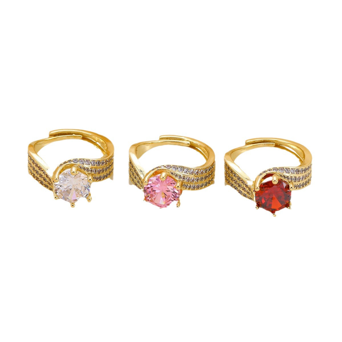 Imitation Moissanite Female Frame Zircon Wedding Ring