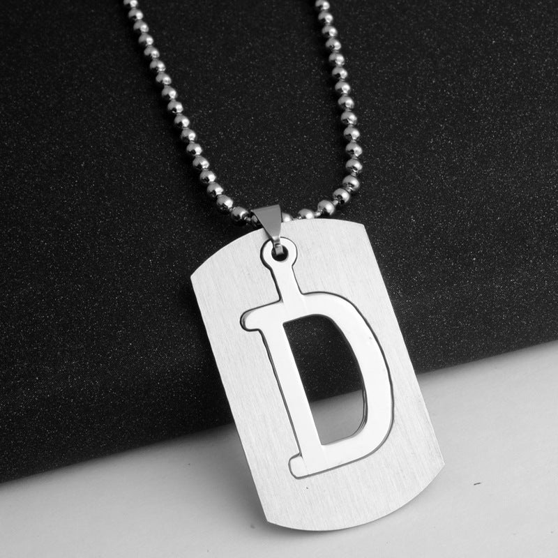 Men's Ornament Stainless Steel Sweater Chain English Necklaces