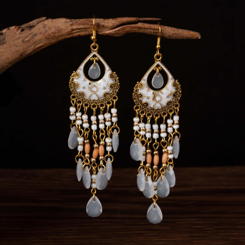 Long Fringe Special Ins Slimming Face Earrings
