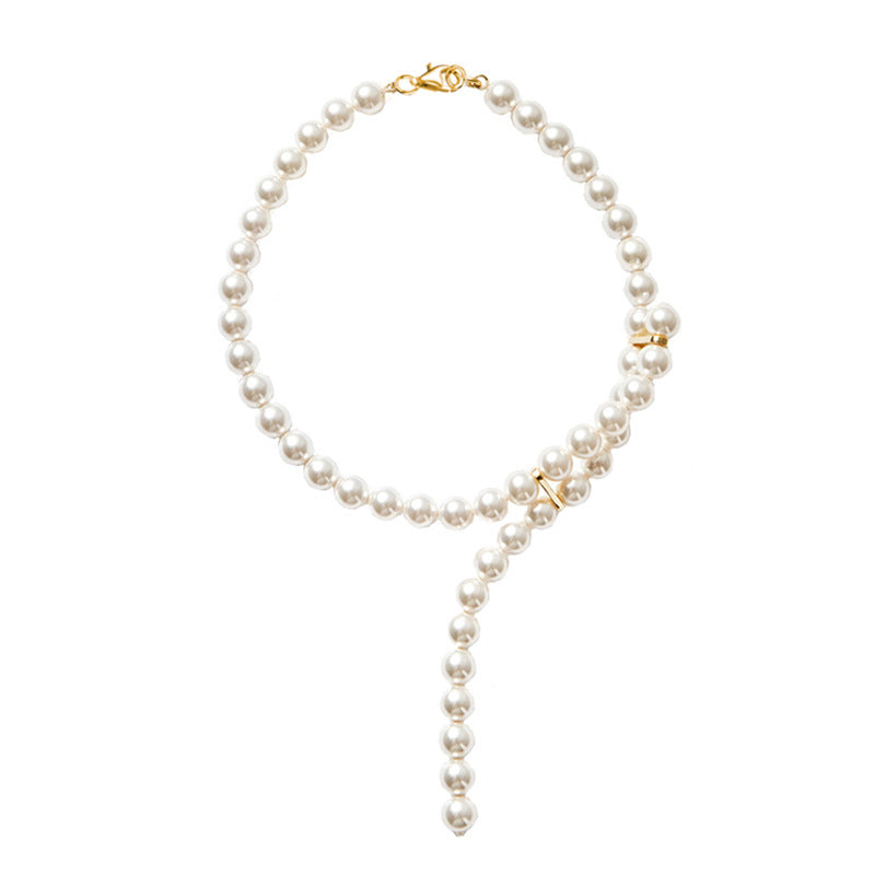 Sier Mesh Olivia Wang Shell Pearl Fashionable Clavicle Chain Necklaces