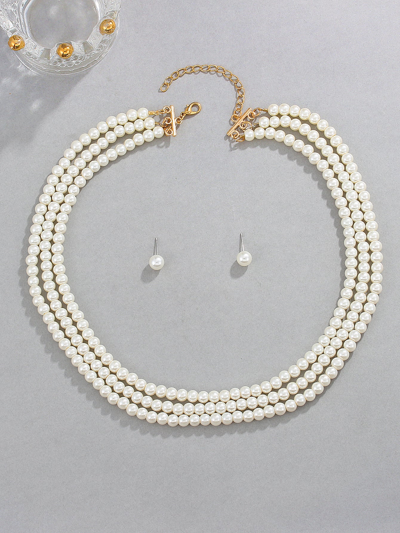 Pearl Female Style Creative Design V-shaped Jewelry Set