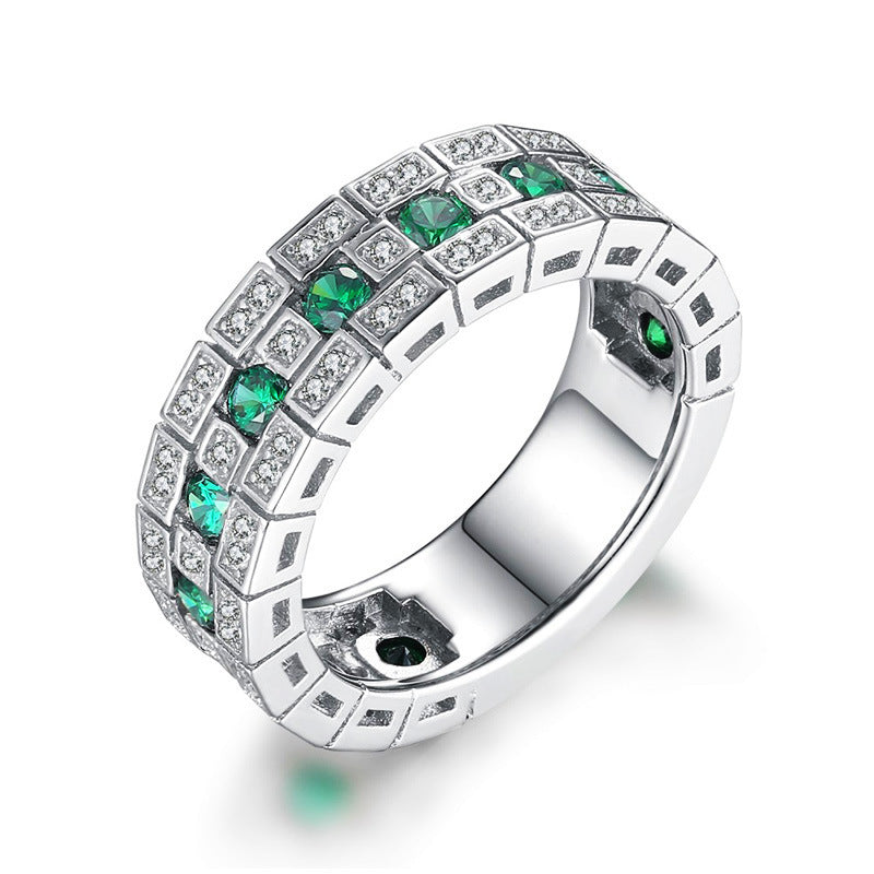 Full Diamond Wide Version Unisex Domineering Index Rings