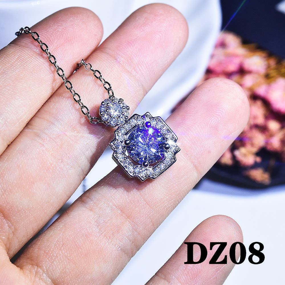 Imitation Moissanite Female White Gold Plated Pendants