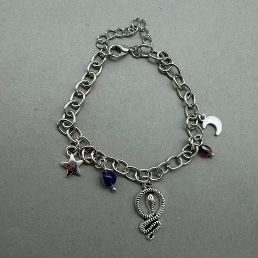 Ocean Series Personality Amethyst Design Niche Bracelet