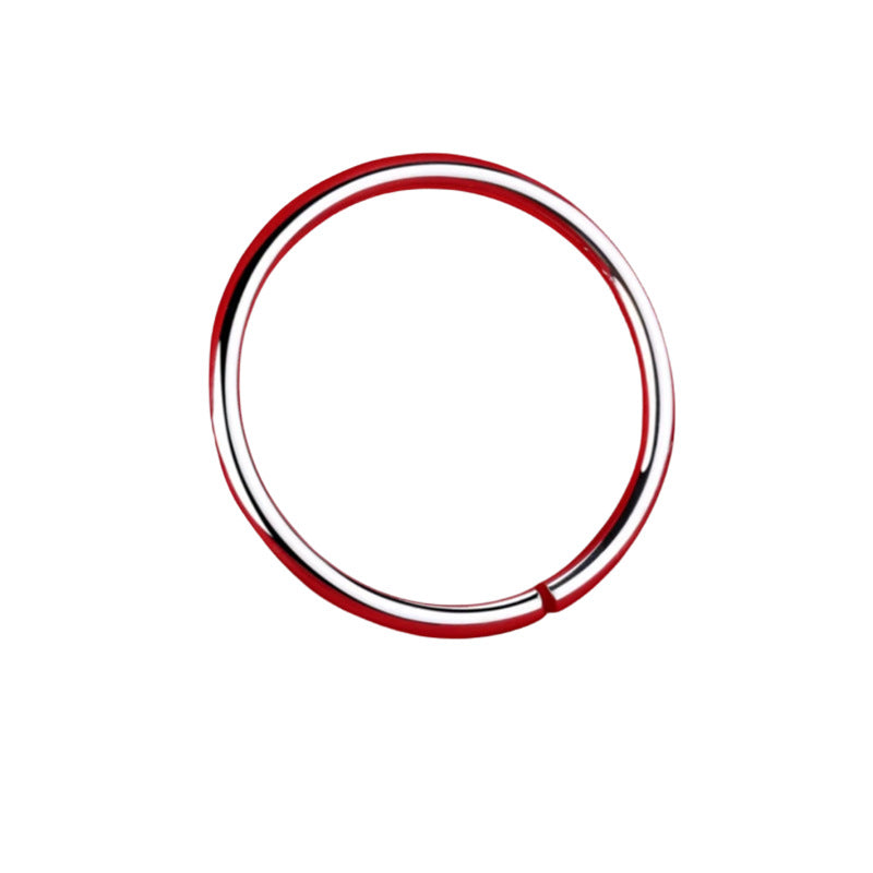 Women's Round Bar Solid Thin White Copper Simple Bracelet