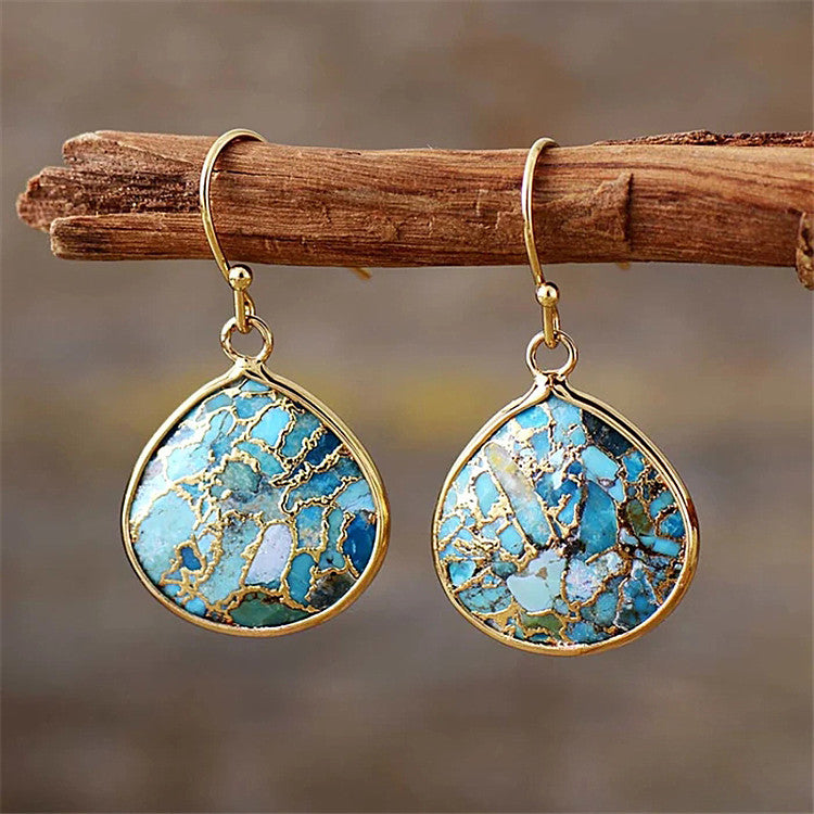 Emperor Stone Water Drop Female Temperament Earrings