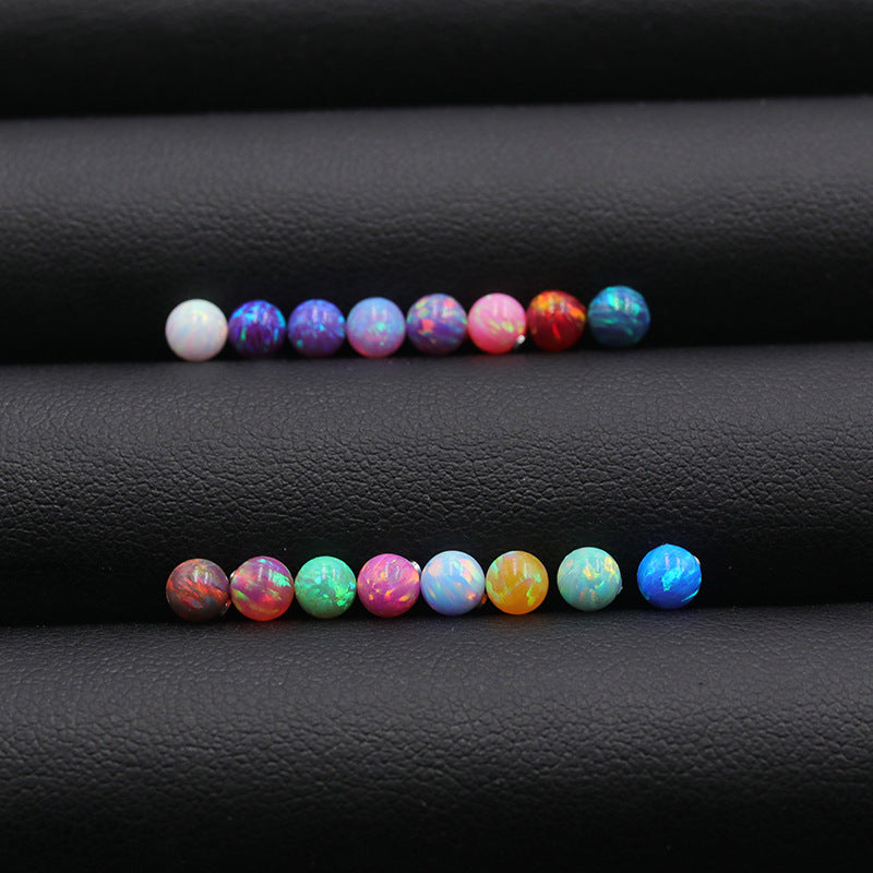 Opal Titanium Steel External Thread Ear Earrings