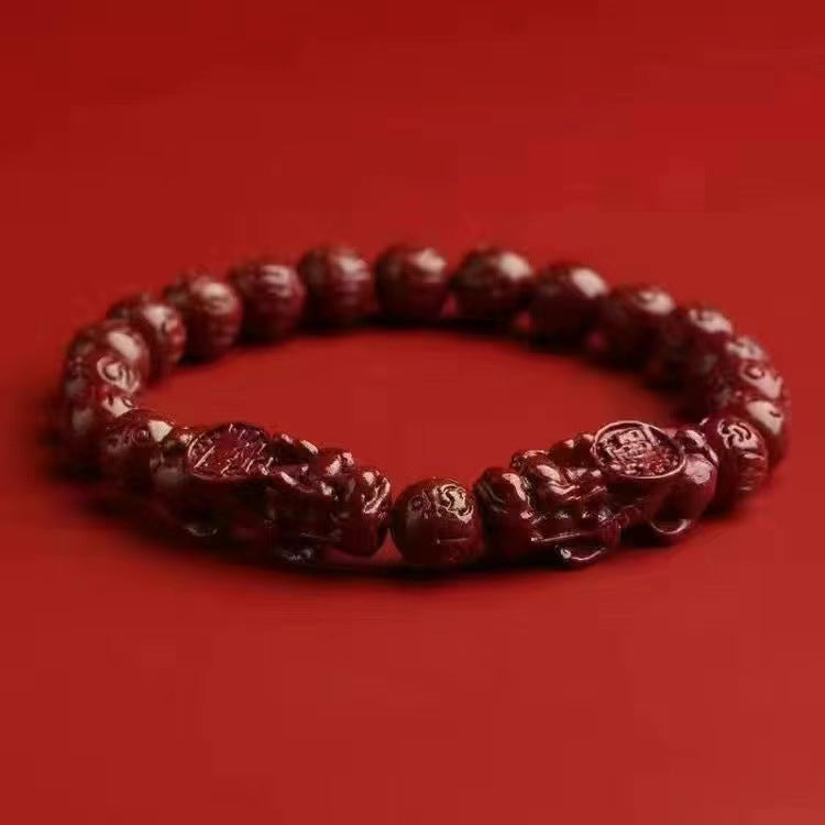 Men's Cinnabar Life Purple Gold Sand Buddha Bracelets