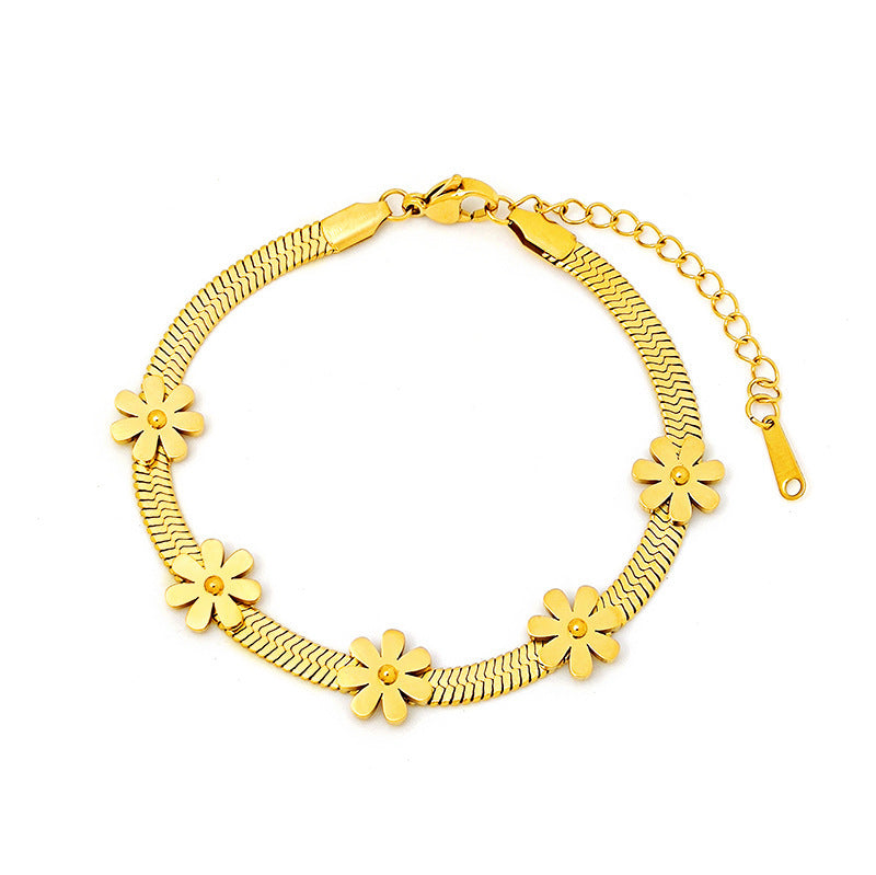 Women's Street Cool Hip Hop Five Little Daisy Blade Bracelets