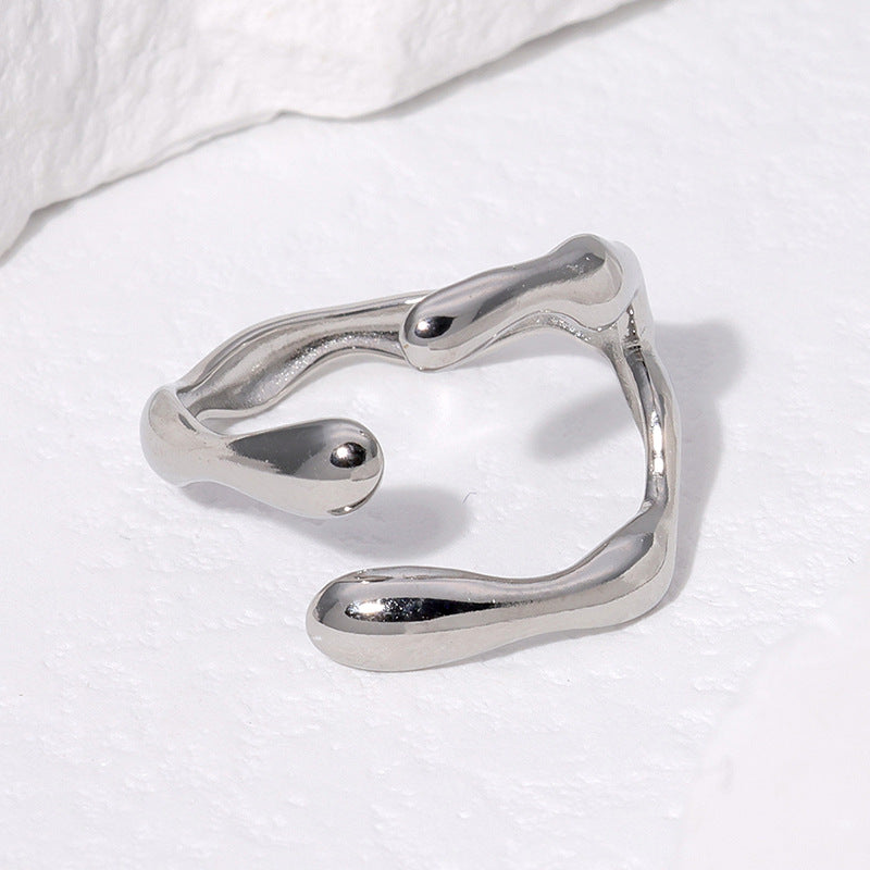 Stainless Steel Opening Adjustable Gold-plated Niche High-grade Rings