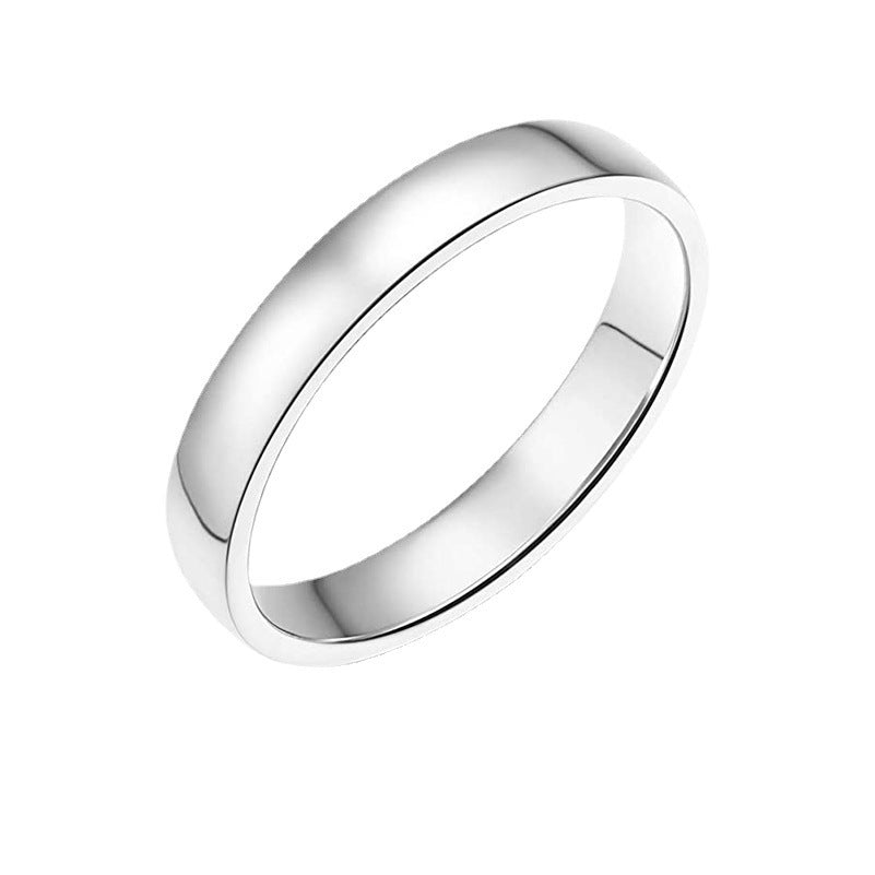 Glossy Titanium Steel Wedding Couple Engagement Stainless Ring