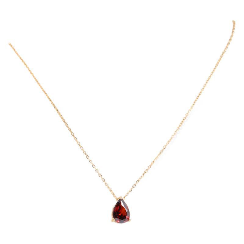 Drop Zircon Month Birthstone Birthstones Pear-shaped Necklaces