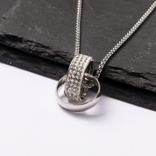 Men's Full Diamond Hipster Personality Eternal Phase Necklaces