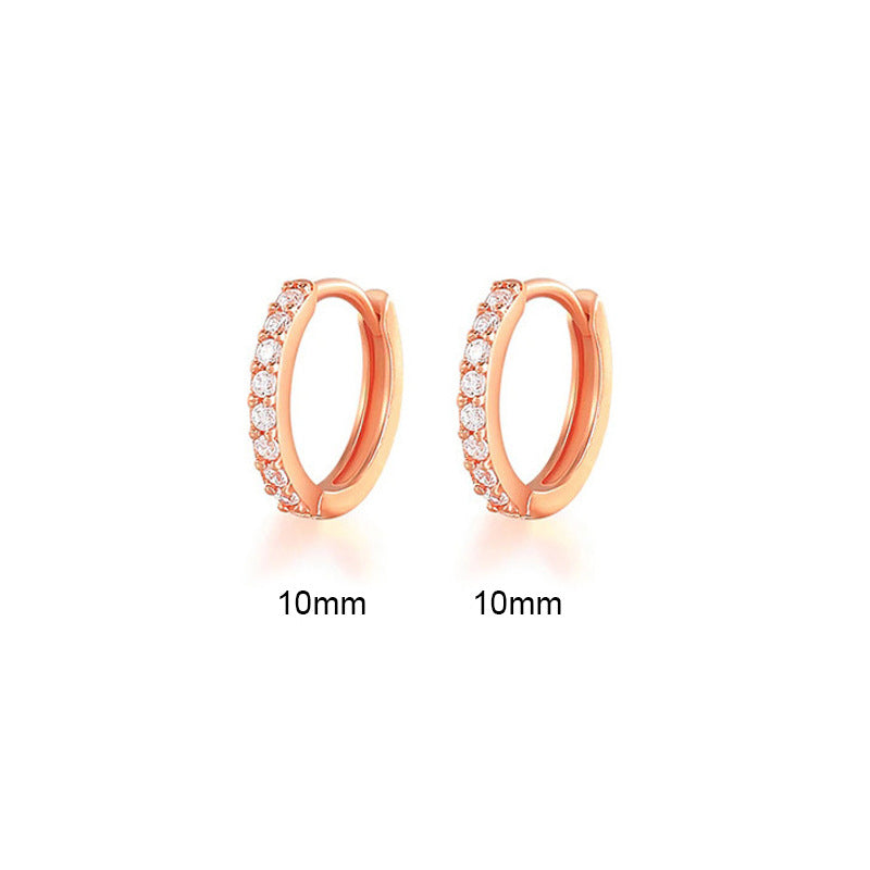 Women's Korean Style Simple Gang Drill Zircon Fresh Earrings