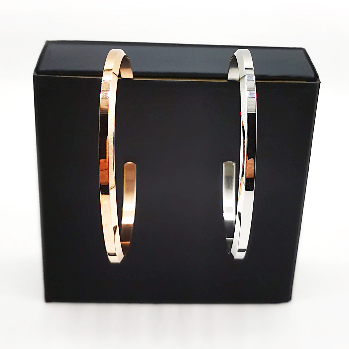 Narrow Type Opening Rose Gold Couple Female Bracelets
