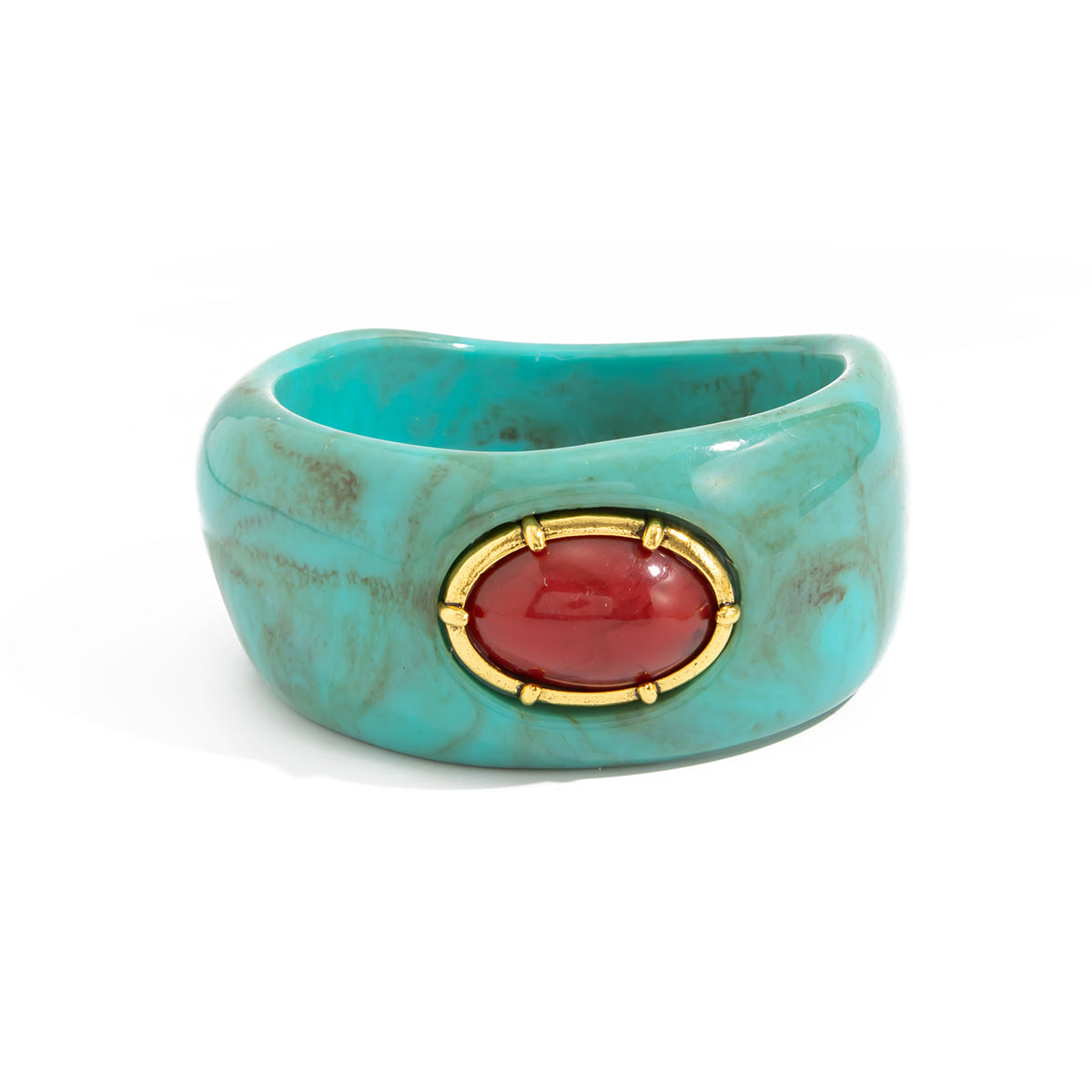 Bohemian Style Inlaid Gemstone Resin Personality Blooming Bracelets