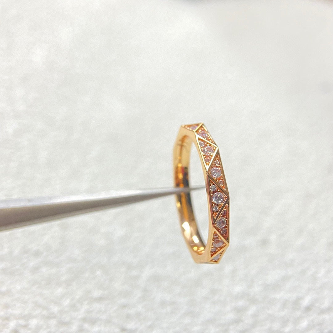 Sier High Version Glossy Diamond Couple Mobius Strip Spiral Light Ring