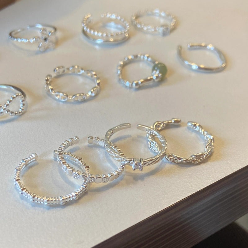 Female Summer Sier Plated Style Design Rings