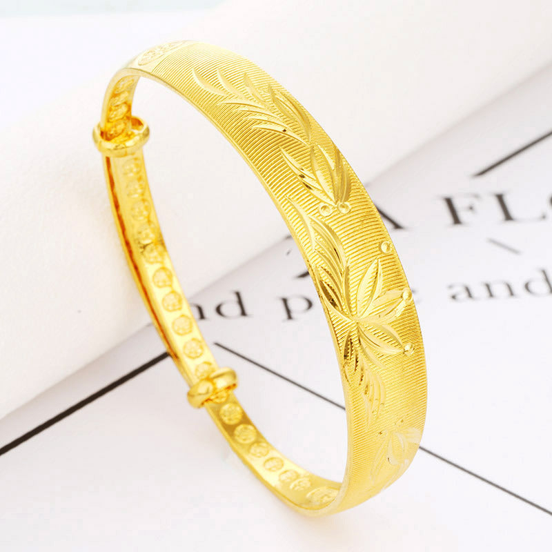 Women's Placer Gold Ancient No Color Fading Summer High-grade Dragon Phoenix Bracelets