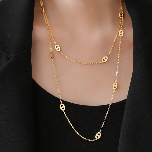 Gold Plated Special Interest Light Luxury Pig Necklaces