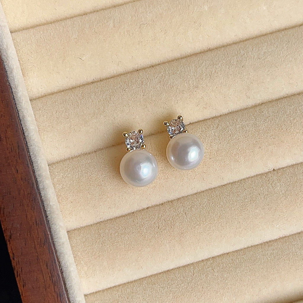 Style Natural Pearl Ear French High-grade Earrings