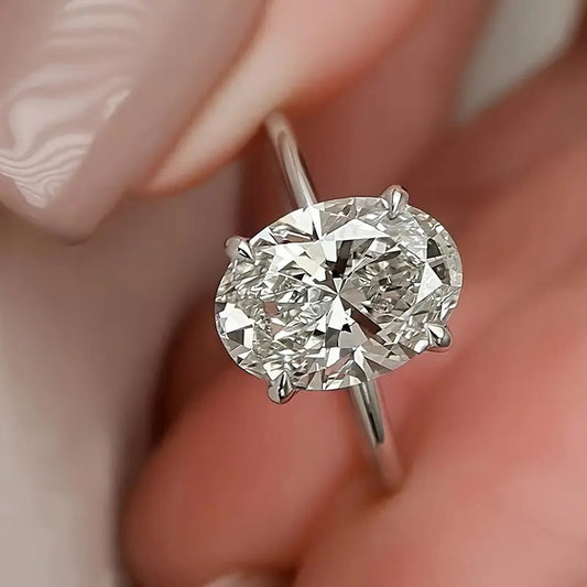 Pretty Large Zircon Oval Fashion Source Ring