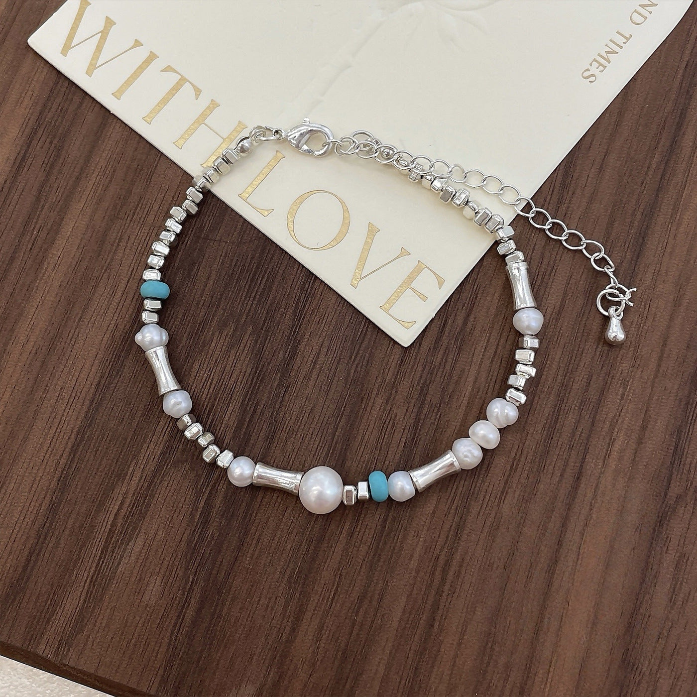 Women's Small Pieces Of Sier Beaded Summer Color Bracelets