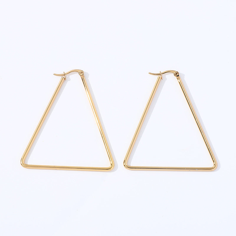 Exaggerated Stainless Steel Trend Golden Titanium Ear Clip Five-pointed Earrings