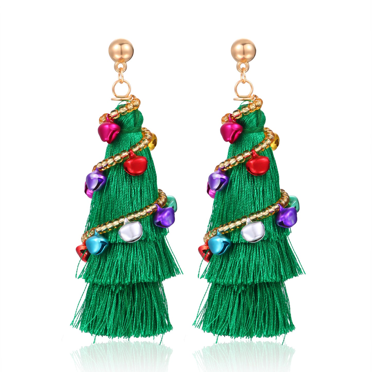 Women's Christmas Fashion Design Long Alloy Bulb Earrings