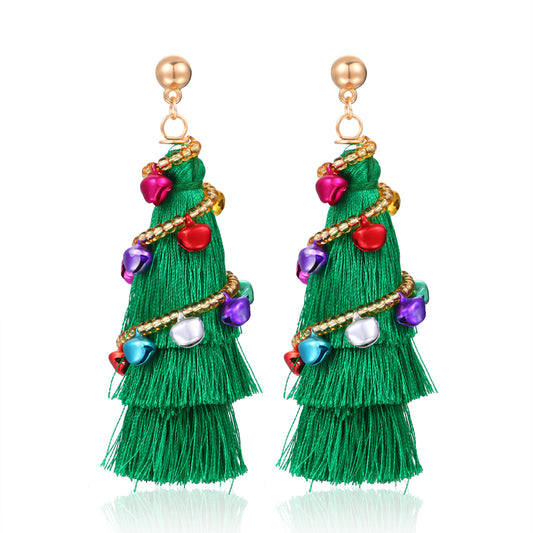 Women's Christmas Fashion Design Long Alloy Bulb Earrings