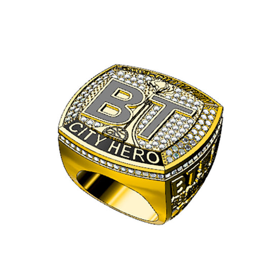 Men's Stainless Steel Copper Diamond Retro Exaggerated Graduation Jewelry Rings