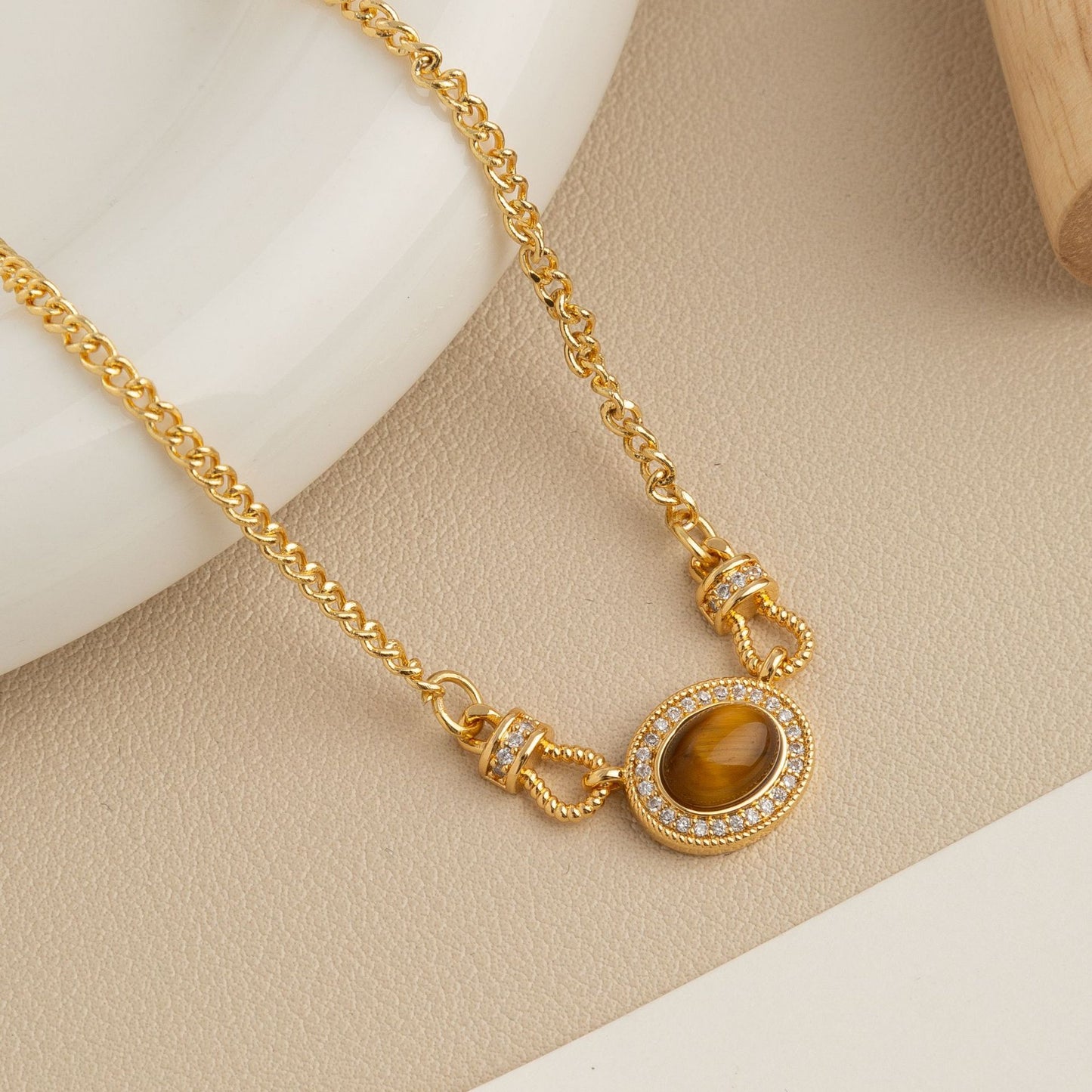 Women's Retro Tigereye Pearl For Special Interest Necklaces