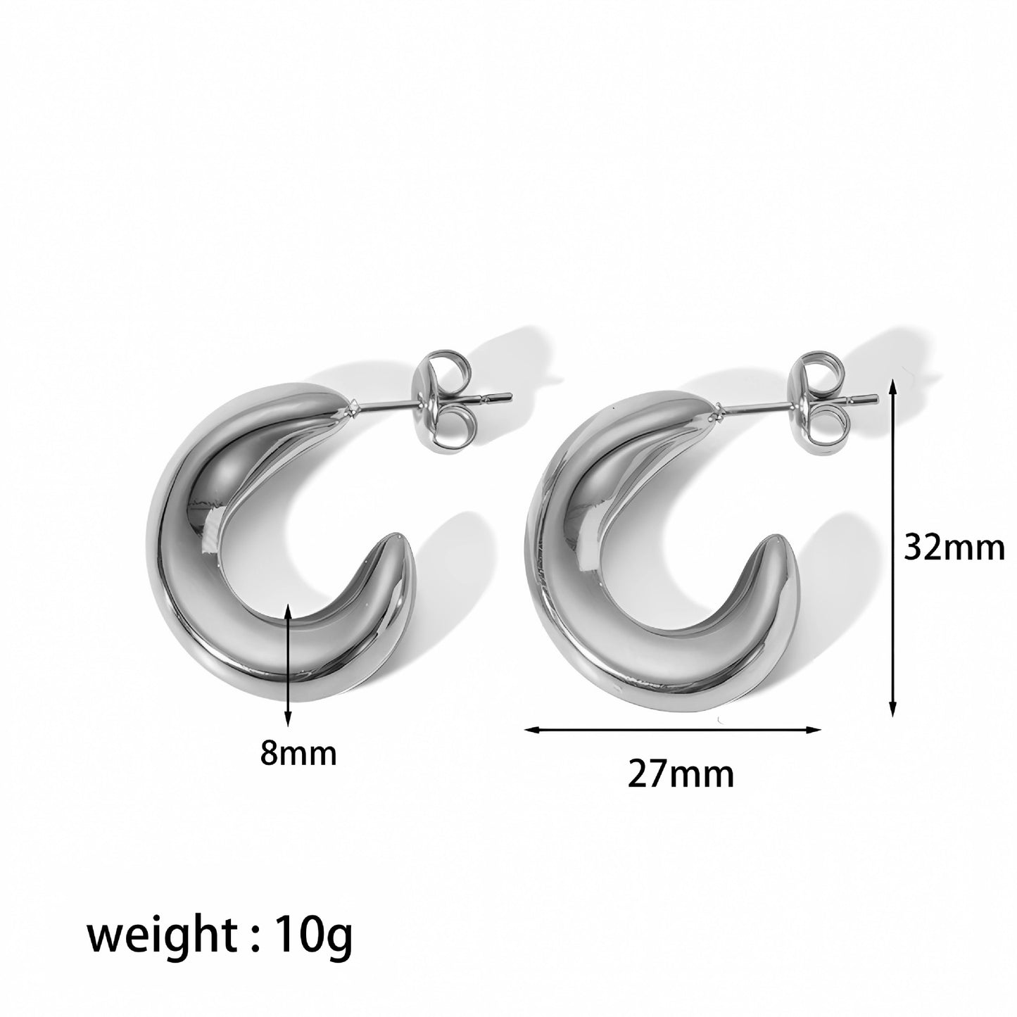 Women's Stainless Steel Light Luxury Gold Electroplated Hollow Earrings